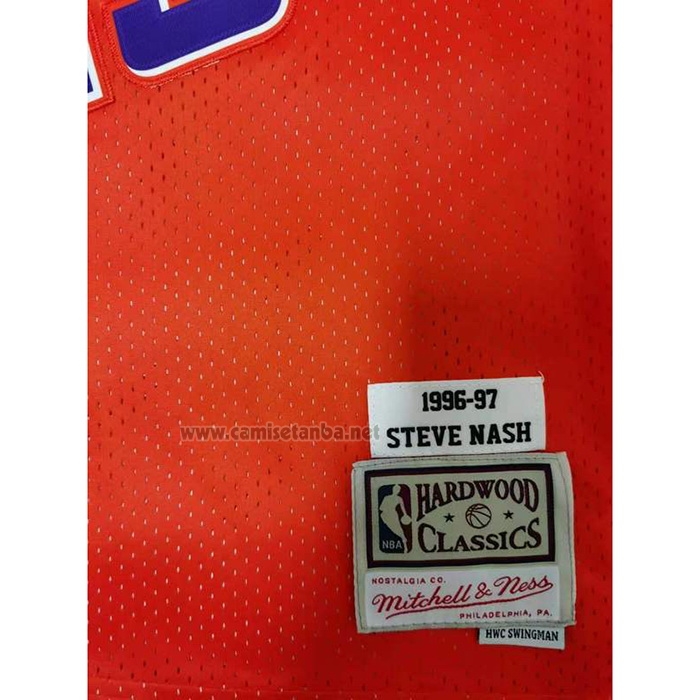 Camiseta Phoenix Suns Steve Nash NO 13 Mitchell & Ness 1996-97 Naranja